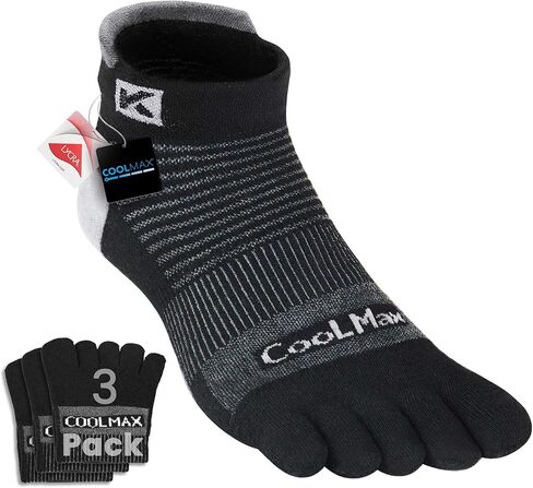 3-Pair Cushioned Compression Running Toe Socks Ankle | Coolmax Lycra | Size Men's 4-13 Women's 5-14 in Kuwait