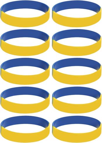Ukrainian Rubber Bracelets, Blue Yellow Silicone Wristband for Sports Fan, Men Women Support Events in Saudi Arabia