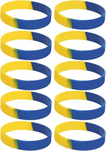 Ukrainian Rubber Bracelets, Blue Yellow Silicone Wristband for Sports Fan, Men Women Support Events in Saudi Arabia