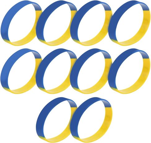 Ukrainian Rubber Bracelets, Blue Yellow Silicone Wristband for Sports Fan, Men Women Support Events in Saudi Arabia