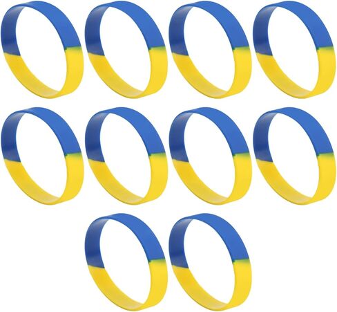 Ukrainian Rubber Bracelets, Blue Yellow Silicone Wristband for Sports Fan, Men Women Support Events in Saudi Arabia
