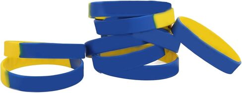 Ukrainian Rubber Bracelets, Blue Yellow Silicone Wristband for Sports Fan, Men Women Support Events in Saudi Arabia