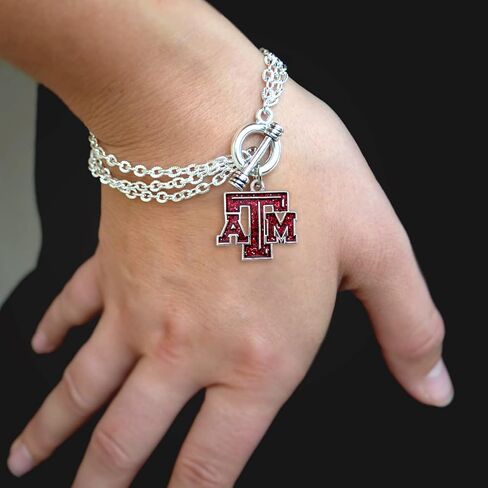 سوار مجوهرات من Texas A&M Aggies Game Day Glitter Toggle هدية مرخصة من TAMU in Saudi Arabia