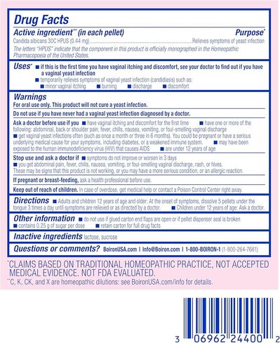 Boiron Candida 30C Homeopathic Medicine for Yeast Infection Symptom Relief Including Minor Vaginal Itching, Burning, and Discharge - 3 Count (240 Pellets) in Kuwait
