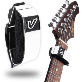 Gruv Gear Fret Wrap & Guitar Mute Pro، Fretwrap للصوت والكهرباء والباس | ملحق التسجيل والنقر والتمرين على جهاز ترطيب الأوتار (عبوة واحدة، أبيض صغير، يناسب 4 أوتار باس، 6 أوتار جيتار) in Kuwait