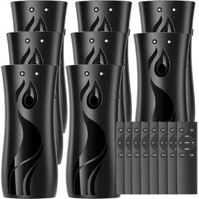 موزع رذاذ معطر هواء أوتوماتيكي 8 عبوات، مثبت على الحائط أو قائم بذاته، إعدادات زمنية متعددة، الاستخدام التجاري والمنزلي في الحمامات والمكاتب وغرف المعيشة والأماكن التجارية (أسود، 1121) in Kuwait