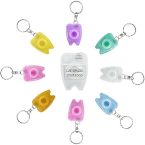 سلسلة مفاتيح محمولة لخيط تنظيف الأسنان، 12 قطعة من WINSIUUU لتنظيف الأسنان بالنعناع وخيط تنظيف الأسنان على شكل سلسلة مفاتيح بتصميم خط مسطح لتنظيف الأسنان والعناية بالفم ونظافة الأسنان بطول 15 مترًا - لون عشوائي in Kuwait