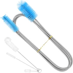 79" Flexible Pipe Cleaner Brush Set, Dual-Ended and Extra-Long Stainless Steel Cleaning Tool for Homeowner Mechanics Clean Sink Refrigerator Coils Shower Drain Plumbing Maintenance Fish-Tank in Kuwait