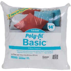 Fairfield Poly-Fil Basic, Personalizable Pillow Inserts, Pillow Inserts for Decorative Pillows, Travel Pillows, and Home Decor, 18" X 18", Pack of 2 in Kuwait