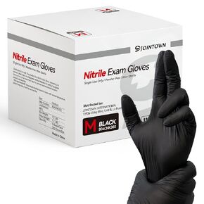 Jointown Nitrile Exam Gloves, 3.5 Mil Medical Black Gloves Disposable Latex Free Powder-Free For Exam, Food Prep Cleaning, Medium Case of 1000, M in Kuwait