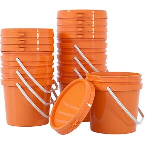 دلاء سعة 0.8 جالون (8 عبوات) مع أغطية - مصنوعة من بلاستيك البولي بروبيلين - دلو متعدد الاستخدامات لتخزين البذور، وعلف الدجاج، وأغذية الحيوانات الأليفة، وصابون الغسيل والتنظيم (أسود، 4/5 جالون) in Kuwait