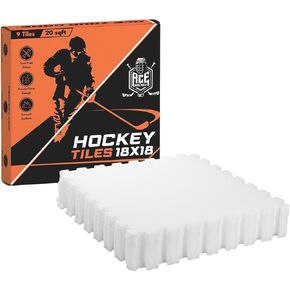 ACE HOCKEY Hockey Tiles - 20 sqft Off-Ice Training for Stickhandling & Shooting - 9-Pack Durable Interlocking HDPE Dryland Hockey Practice Surface for At-Home, Backyard, Garage, Synthetic Ice Mat in Kuwait
