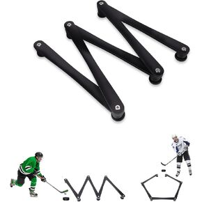 معدات تدريب الهوكي، أداة تدريب على التعامل مع عصا الهوكي مكونة من 5 أقسام تساعد مع مفاصل قابلة للتعديل غير قابلة للانزلاق للتحكم في عفريت، وممارسة المهارات ووقت رد الفعل، أسود in Kuwait