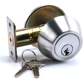 LYNN HARDWARE Heavy Duty Designer Commercial Deadbolt (Single Cylinder Lock, Satin Chrome, 26D) Non-Handed, Grade 2 Industrial - UL 3 Hour Fire Rated & ADA Compliant | Wood or Metal Doors in Saudi Arabia