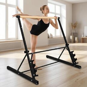 Professional 3.5FT Black Solid Wood Ballet Barre - Adjustable Height 31.5-39.5 Inches for Athletic Training, Fitness, and Dance Practice in Saudi Arabia