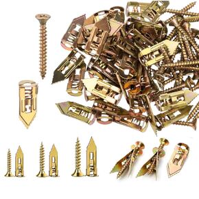 80 Pcs Self-Drilling Drywall Anchors with Screws – Heavy Duty Wall Anchors for Hanging, No Drill Needed, No Holes in Wall – Includes 3 Sizes for Easy Installation (80Pcs, 3sizes) in Kuwait