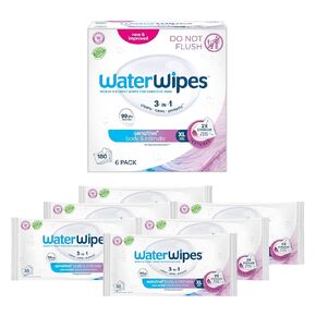 مناديل رعاية البالغين على Waterwipes ، مناديل مائية بنسبة 99.9 ٪ ، غير معلنة و hypoallergenic للبشرة الحساسة ، 180 عدد (6 عبوات) in Kuwait