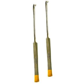 2 pcs Spay Snook Hook with Gold Tipped Flat Handle, Smooth Finish, Rust Resistant German Stainless Steel - Veterinary Spay Tool (8in) in Kuwait