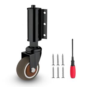 Silent Gate Wheel 2 Inch for Wooden Gate, 80lbs Capacity, 360 Degree Rotation, Spring-Loaded Absorbing TPR Tire, Includes Screws & Screwdriver in Saudi Arabia