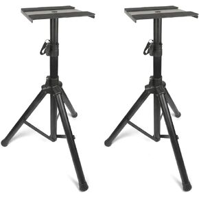 حوامل شاشة استوديو للخدمة الشاقة (زوج) - ارتفاع قابل للتعديل من 29 بوصة إلى 53 بوصة - حامل مكبر صوت ثلاثي القوائم بسعة 80 رطل مع وسادات غير قابلة للانزلاق - يناسب شاشات PA والاستوديو in Kuwait