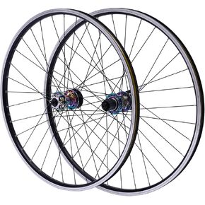 27.5" MTB Wheelset, Aluminum Alloy Rims with 45 Steel Spokes | Pre-Adjusted for Easy Installation | Includes Quick Release Levers | 200kg Weight Limit | Colorful & Black Design in Kuwait
