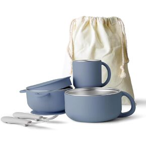 أوعية شفط الطفل مع أغطية 4 عبوات ، 2 في 1 من الفولاذ المقاوم للصدأ 304 وعاء طفل صغير وقابل للإزالة سيليكون شفط الاطفال صفيحة مجموعة أطباق خفيفة غير سامة لتغذية الذات ، مجموعة مستكشف المحيط in Kuwait