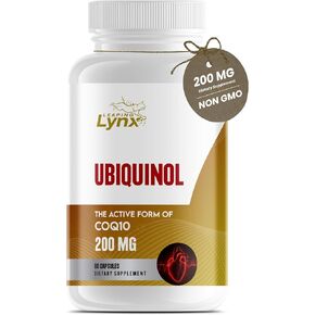 Ubiquinol CoQ10 200mg – High Absorption Active Coenzyme Q10 Supplement for Heart Health, Energy & Cellular Vitality | 60 Capsules, 60-Day Supply | Bioavailable Antioxidant Formula | Non-GMO in Kuwait