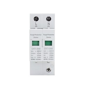 جهاز مانع التيار المتردد SPD 2P جهاز حماية من الصواعق للحماية من الصواعق AC420V 20KA 40KA 60KA للنظام الكهروضوئي الشمسي (اللون: 2P AC420V، الحجم: 20kA-40kA) in Kuwait
