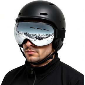 Ski Goggles - REVO Anti-Fog Lens, UV400 Protection, TPU Frame, for Men & Women (Silver & Gray Lens) in Saudi Arabia