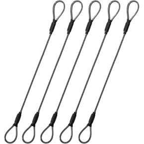 3.3 مم سلك فولاذي قفل كابل أمان للسفر في الهواء الطلق، قفل أمتعة كابل أمان مطلي بالفولاذ المضفر، كابل أمان سلك حبل سلسلة قفل حلقة مزدوجة خفيفة الوزن (أسود، 24 بوصة/2 قطعة) in Kuwait