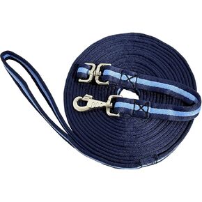 خط اندفاع الحصان بطول 26 قدمًا مع مشبك دوار خالٍ من التشابك، إطلاق سريع، حبل تدريب مسطح عالي التحمل للاندفاع، العمل الأرضي (كحلي وأزرق وكحلي، 26FT-1) in Kuwait