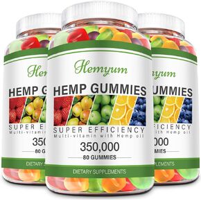 Hemp Gummies 3 Packs High Potency Pure Organic Supplement - with Natural Hemp Oil Extract Edible Gummy Vegan, Non-GMO in Kuwait
