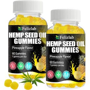 علكات القنب للقلق من آلام النوم - 120 قطعة من مستخلص زيت القنب الطبيعي النباتي مع أوميغا وفيتامين ب للاسترخاء والسلام - على شكل توت العليق (نكهة الأناناس) in Kuwait