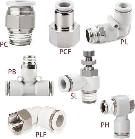 SL Pneumatic Quick Connector Hose Air Fitting 4 6 8 10 12mm Female 1/4" 1/8" 3/8" 1/2" Male White Fitting(6-03) in Saudi Arabia