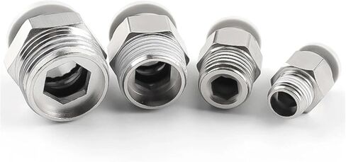 SL Pneumatic Quick Connector Hose Air Fitting 4 6 8 10 12mm Female 1/4" 1/8" 3/8" 1/2" Male White Fitting(6-03) in Saudi Arabia
