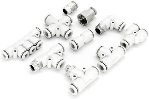 SL Pneumatic Quick Connector Hose Air Fitting 4 6 8 10 12mm Female 1/4" 1/8" 3/8" 1/2" Male White Fitting(6-03) in Saudi Arabia