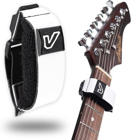 Gruv Gear Fret Wrap & Guitar Mute Pro, Fretwrap for Acoustic, Electric & Bass | String Dampener Recording, Tapping & Practice Accessory (1 Pack, Small White, Fits 4 String Bass, 6 String Guitar) in Saudi Arabia