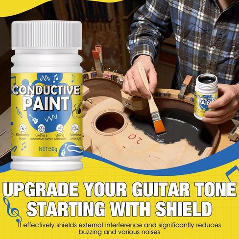 Premium Conductive Paint for Electric Guitar Shielding & Blocker for Pickup Cavities & Circuit Chambers,50g (Resistivity: 10-90 ohms/cm) in Kuwait