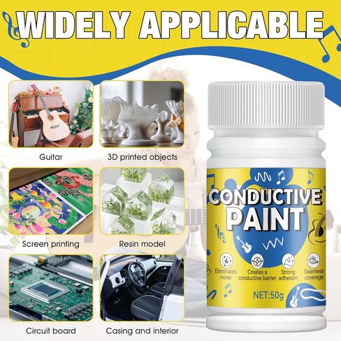 Premium Conductive Paint for Electric Guitar Shielding & Blocker for Pickup Cavities & Circuit Chambers,50g (Resistivity: 10-90 ohms/cm) in Kuwait