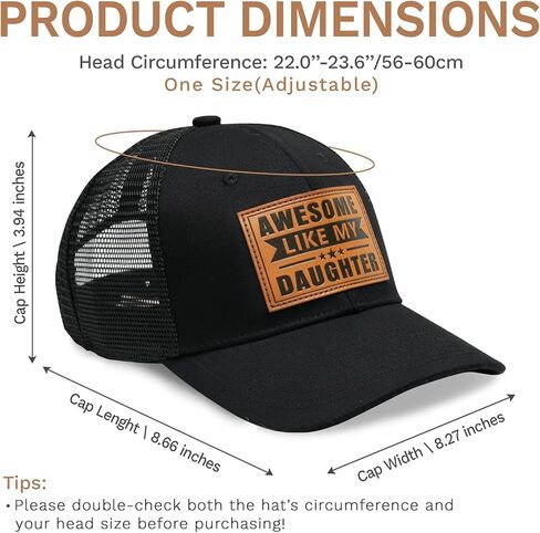 ZAGKOO Dad Gifts from Daughter Son - Men Gift for Father's Day, Birthday, Christmas - Dad Hats 2025 for New First Time Dads Papa Grandpa Stepdads - Leather Patch Adjustable Snapback Cotton Trucker Cap in Kuwait