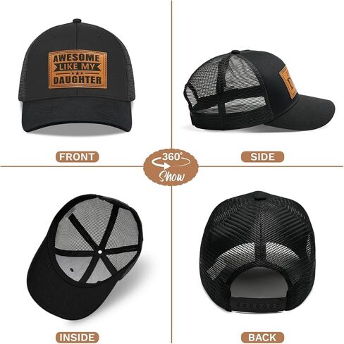 ZAGKOO Dad Gifts from Daughter Son - Men Gift for Father's Day, Birthday, Christmas - Dad Hats 2025 for New First Time Dads Papa Grandpa Stepdads - Leather Patch Adjustable Snapback Cotton Trucker Cap in Kuwait