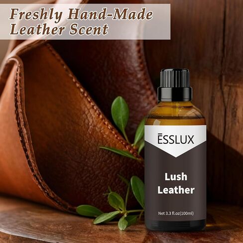 زيت عطري من الجلد الفاخر، ESSLUX 100 مل 3.3 أونصة زيوت معطرة فردية كبيرة، زيوت عطرية للعلاج بالمنزل للناشر والتدليك والصابون وروائح صناعة الشموع in Kuwait