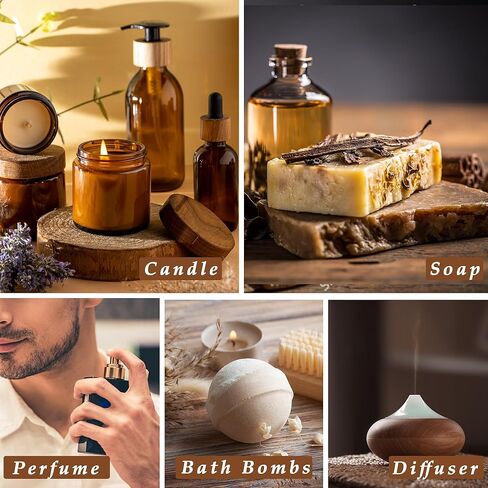 زيت عطري من الجلد الفاخر، ESSLUX 100 مل 3.3 أونصة زيوت معطرة فردية كبيرة، زيوت عطرية للعلاج بالمنزل للناشر والتدليك والصابون وروائح صناعة الشموع in Kuwait