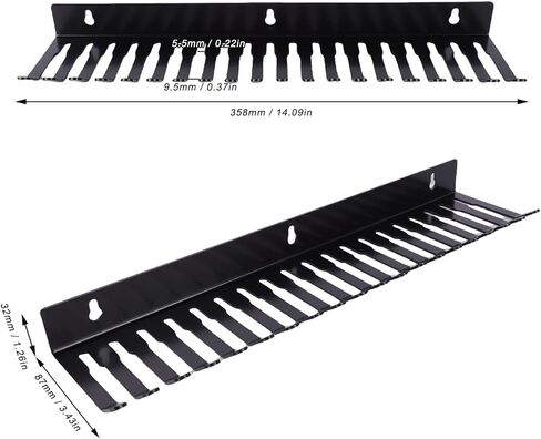 حامل منظم لإدارة الكابلات من Yosoo، شماعة من الفولاذ الكربوني شديدة التحمل مثبتة على الحائط مع فتحات 5.5 مم 9.5 مم لكابلات موسيقى الجيتار والكمبيوتر XLR in Kuwait