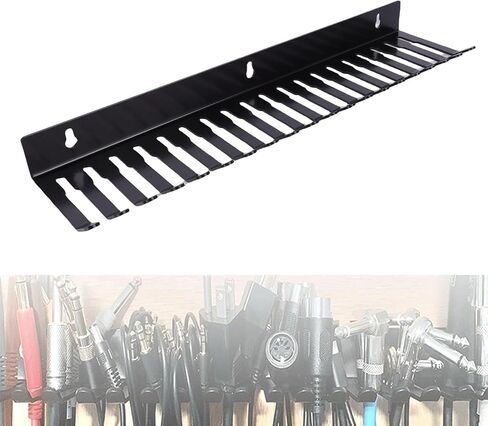 حامل منظم لإدارة الكابلات من Yosoo، شماعة من الفولاذ الكربوني شديدة التحمل مثبتة على الحائط مع فتحات 5.5 مم 9.5 مم لكابلات موسيقى الجيتار والكمبيوتر XLR in Kuwait