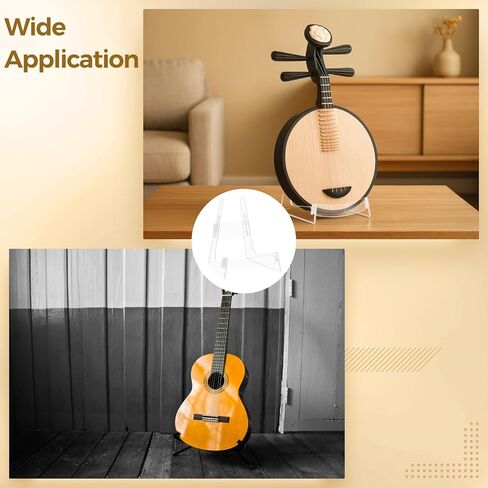 Clear Acrylic Instrument Display, Ukulele Violin Guitar Holder, Floor Mount, Portable, Polished Edge, Easy Assemble Design in Kuwait