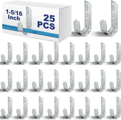 25 Pcs Cable Support J-Hook, Garage Hooks for Hanging, Heavy Duty Metal Network J-Hook for Cable and Wire Management Wall Mount J Utility Hooks, G60 Galvanized Steel(Gold, 1-5/16 Inch) in Saudi Arabia