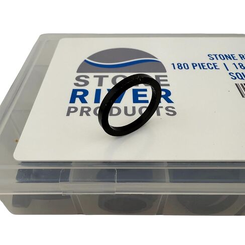Stone River Products Square O-Ring Kit – 180 Piece, 18 Sizes, Buna-N (Nitrile) 70 Duro Assortment – SN70008–SN70212 Square Seals in Kuwait