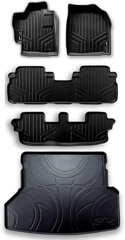 Smartliner All Weather Custom Fit Cargo Liner Floor حصيرة خلف الصف الثاني الأسود لعام 2019-2022 BMW X7 in Kuwait