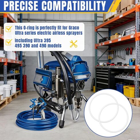 2 Pack 117285 O-Ring Compatible with Graco Ultra Series Sprayers, Fit Models 395, 495, 390 and 490 and More, Replace Part Number 15-2739 and 117-285 in Saudi Arabia